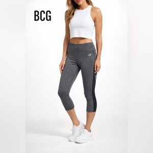BCG Gray Athletic Leggings M high Rise Stretch Workout Gym